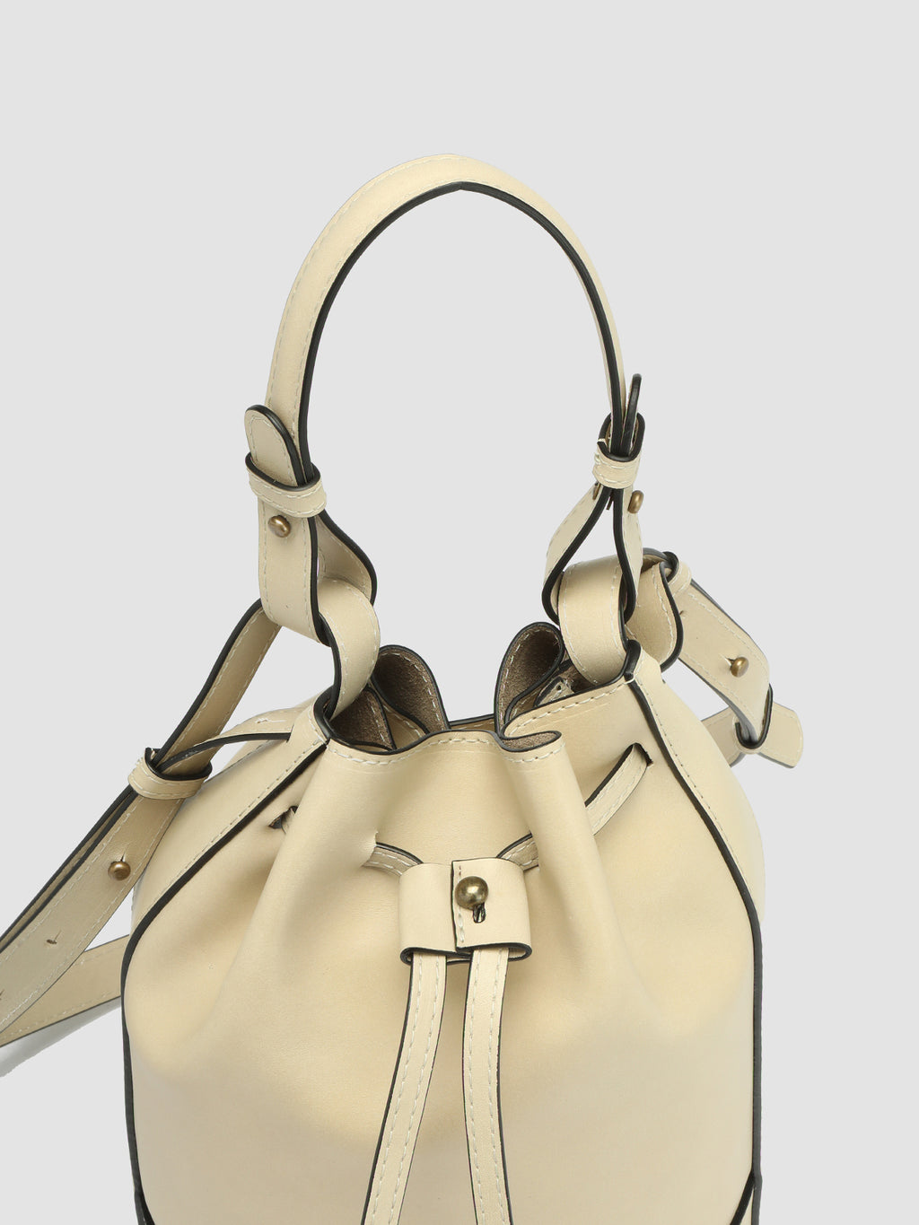 SADDLE 08 - Ivory Leather Bucket Bag  Officine Creative - 2